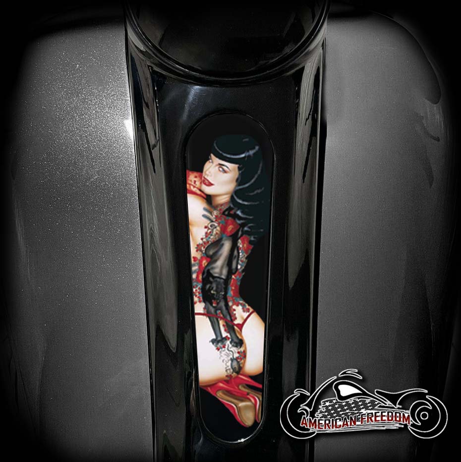 Harley 8 Inch Dash Insert - Betty Page Tattoo